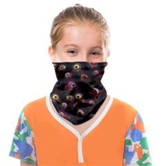 Zombie Eyes Pattern Face Covering Bandana (kids) by SpinnyChairDesigns