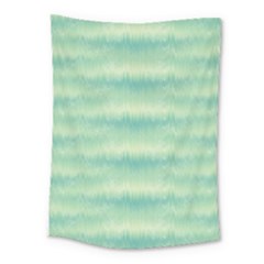 Light Green Turquoise Ikat Pattern Medium Tapestry by SpinnyChairDesigns