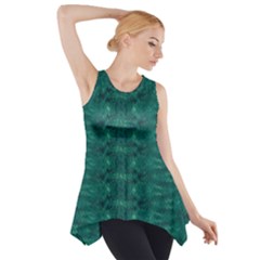 Teal Ikat Pattern Side Drop Tank Tunic by SpinnyChairDesigns