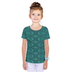 Teal Ikat Pattern Kids  One Piece Tee