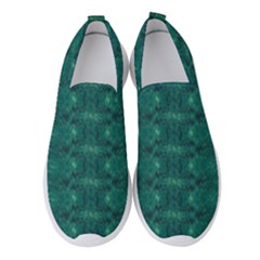 Teal Ikat Pattern Women s Slip On Sneakers by SpinnyChairDesigns