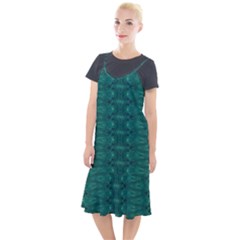Teal Ikat Pattern Camis Fishtail Dress by SpinnyChairDesigns