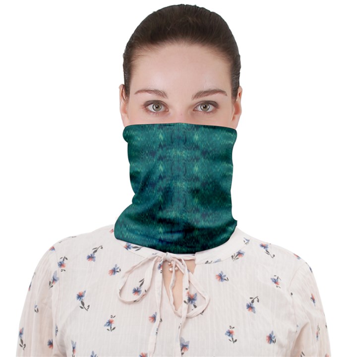 Teal Ikat Pattern Face Covering Bandana (Adult)