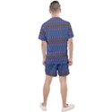 Purple Blue Ikat Stripes Men s Mesh Tee and Shorts Set View2