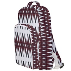 Brown And White Ikat Double Compartment Backpack