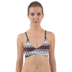 Brown And White Ikat Wrap Around Bikini Top by SpinnyChairDesigns