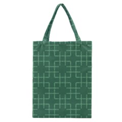 Dark Mint Green Geometric Classic Tote Bag by SpinnyChairDesigns