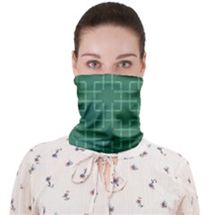 Dark Mint Green Geometric Face Covering Bandana (adult) by SpinnyChairDesigns