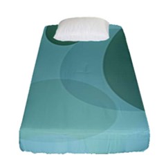 Teal Turquoise Blue Large Polka Dots Fitted Sheet (single Size) by SpinnyChairDesigns