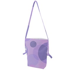 Purple Large Print Polka Dota Folding Shoulder Bag by SpinnyChairDesigns