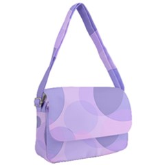 Purple Large Print Polka Dota Courier Bag by SpinnyChairDesigns