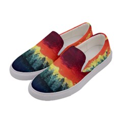 Rainbow Landscape Women s Canvas Slip Ons by robinyukiko