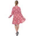 Coral Pink and White Circles Polka Dots All Frills Chiffon Dress View2