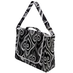 Abstract Black And White Swirls Spirals Box Up Messenger Bag by SpinnyChairDesigns