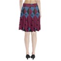 Burgundy Black Blue Abstract Check Pattern Pleated Skirt View2