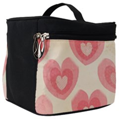 Pink Faded Hearts Make Up Travel Bag (big) by SpinnyChairDesigns