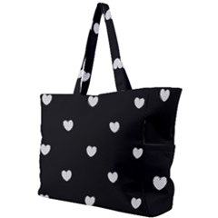 Black And White Polka Dot Hearts Simple Shoulder Bag by SpinnyChairDesigns