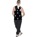 Black and White Polka Dot Hearts Men s Sleeveless Hoodie View2