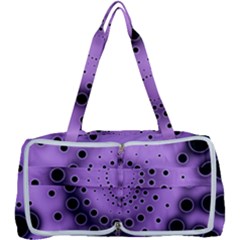 Abstract Black Purple Polka Dot Swirl Multi Function Bag by SpinnyChairDesigns