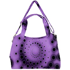 Abstract Black Purple Polka Dot Swirl Double Compartment Shoulder Bag by SpinnyChairDesigns