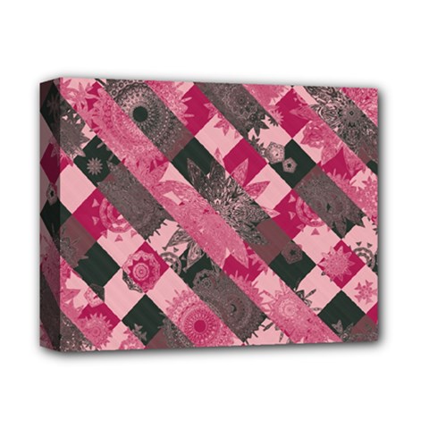 Abstract Pink Grey Stripes Deluxe Canvas 14  X 11  (stretched) by SpinnyChairDesigns