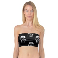 Black And White Skulls Bandeau Top by SpinnyChairDesigns