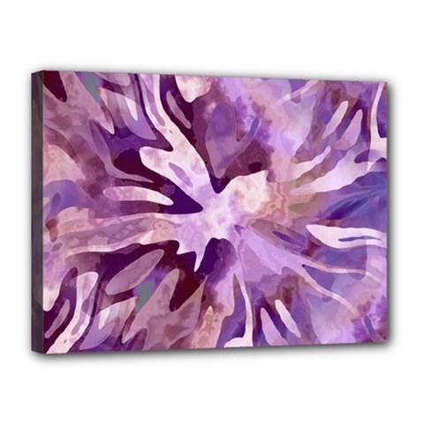 Plum Purple Abstract Floral Pattern Canvas 16  X 12  (stretched) by SpinnyChairDesigns