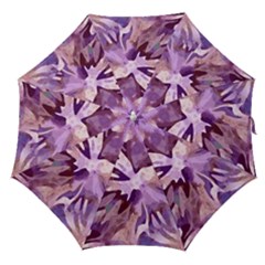 Plum Purple Abstract Floral Pattern Straight Umbrellas by SpinnyChairDesigns