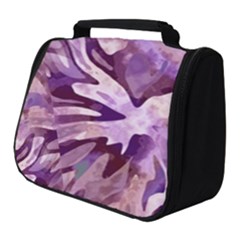 Plum Purple Abstract Floral Pattern Full Print Travel Pouch (small)