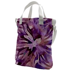 Plum Purple Abstract Floral Pattern Canvas Messenger Bag by SpinnyChairDesigns