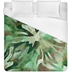 Green Brown Abstract Floral Pattern Duvet Cover (king Size) by SpinnyChairDesigns