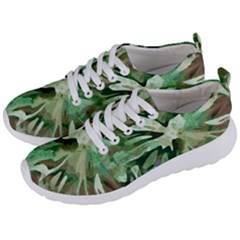 Green Brown Abstract Floral Pattern Men s Lightweight Sports Shoes by SpinnyChairDesigns