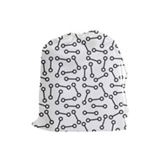 Abstract Black And White Minimalist Drawstring Pouch (large) by SpinnyChairDesigns