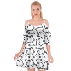 Abstract Black And White Minimalist Cutout Spaghetti Strap Chiffon Dress by SpinnyChairDesigns