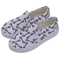 Abstract Black And White Minimalist Kids  Canvas Slip Ons by SpinnyChairDesigns