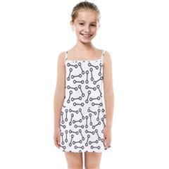 Abstract Black And White Minimalist Kids  Summer Sun Dress by SpinnyChairDesigns