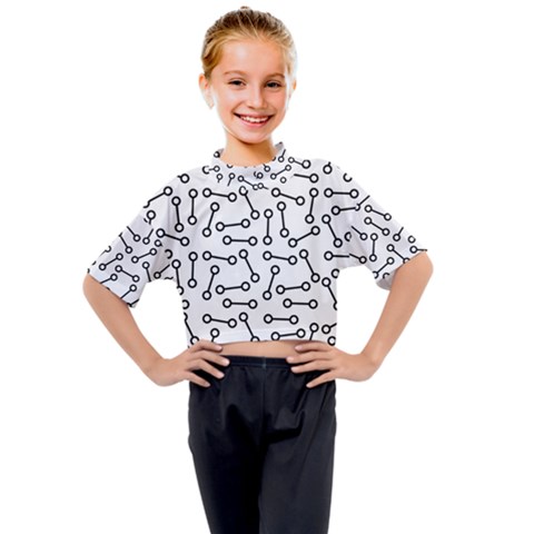 Abstract Black And White Minimalist Kids Mock Neck Tee by SpinnyChairDesigns