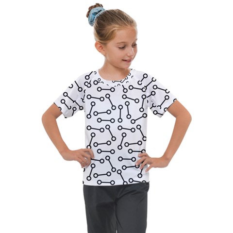 Abstract Black And White Minimalist Kids  Mesh Piece Tee by SpinnyChairDesigns