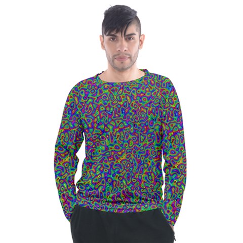 Abstract Rainbow Marble Camouflage Men s Long Sleeve Raglan Tee by SpinnyChairDesigns