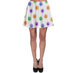 Cartoon Corona Virus Covid 19 Skater Skirt by SpinnyChairDesigns