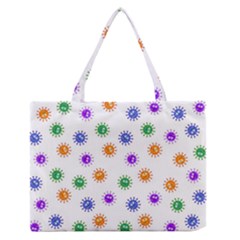 Cartoon Corona Virus Covid 19 Zipper Medium Tote Bag by SpinnyChairDesigns