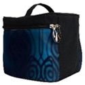 Dark Prussian Blue Abstract Pattern Make Up Travel Bag (Small) View2