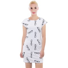 Geek Glasses With Eyes Cap Sleeve Bodycon Dress by SpinnyChairDesigns