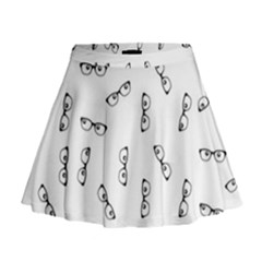 Geek Glasses With Eyes Mini Flare Skirt by SpinnyChairDesigns