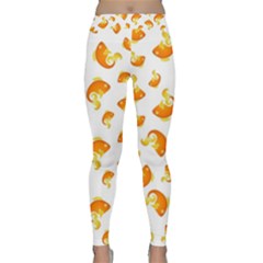 Orange Goldfish Pattern Classic Yoga Leggings by SpinnyChairDesigns