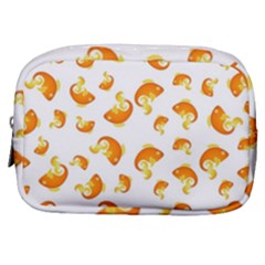 Orange Goldfish Pattern Make Up Pouch (small) by SpinnyChairDesigns
