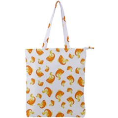 Orange Goldfish Pattern Double Zip Up Tote Bag by SpinnyChairDesigns