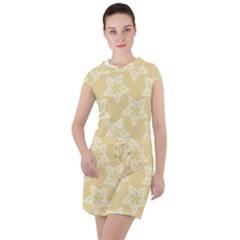 Gold Stars Pattern Drawstring Hooded Dress by SpinnyChairDesigns