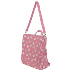 Cute Pink And White Hearts Crossbody Backpack by SpinnyChairDesigns