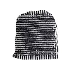 Black And White Abstract Grunge Stripes Drawstring Pouch (xl) by SpinnyChairDesigns